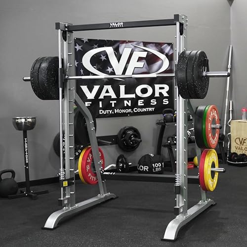 Valor Fitness Smith Machine Multi-Function Power Cage Silver
