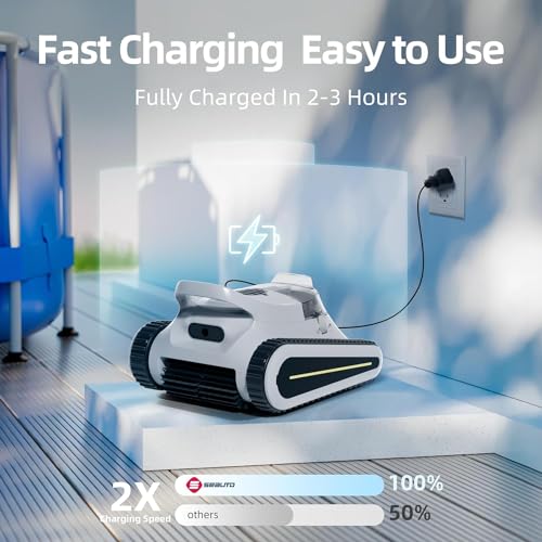 Miuedo Seauto Cordless Robotic Pool Cleaner Grey Black