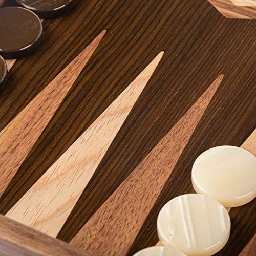 WE Games Luxury Walnut Backgammon Set 19" Handcrafted