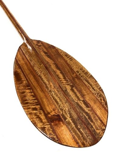 Tikimaster Exquisite Koa Paddle w/Inlay 60" Oahu Built Steersman Outrigger Yellow