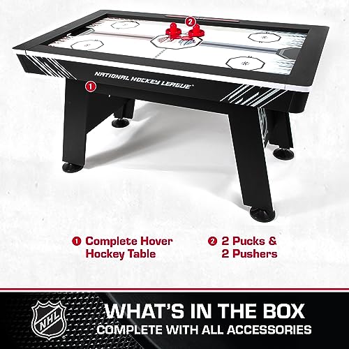 NHL 60" Air Hockey Table with Electronic Overhead Scoreboard Black/White