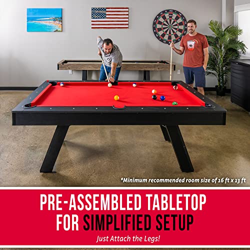 GoSports 7 ft Pool Table with Wood Finish Red