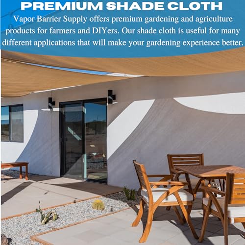 Farm Plastic Supply VBS Sand/Tan Shade Cloth 85% Mesh Fabric 24' x 175' Tan