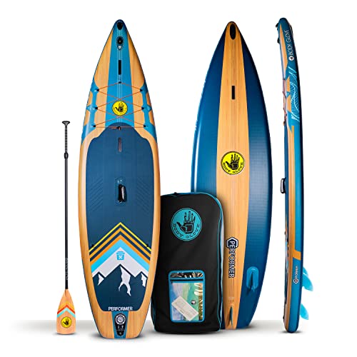 Body Glove Performer 11 ISUP Paddle Board Package Blue/Wood