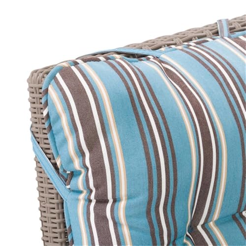 CorLiving Lake Front 5pc Light Brown Rattan Patio Recliner Set