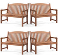hOmeQomi Outdoor Bench Set of 4 All Weather Resistant Poly Lumber Teak