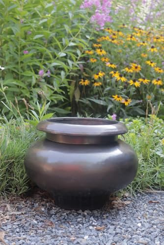 Garden Artisans 'Arzu' Brass Urn Planter 24 Inch Diameter Brass Bronze Finish