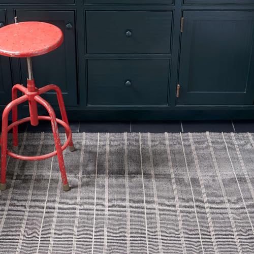 Dash & Albert Samson Indoor/Outdoor Area Rug 10' x 14' Black Striped Washable