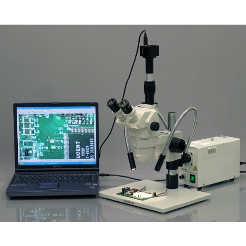 AmScope Professional Trinocular Stereo Zoom Microscope White