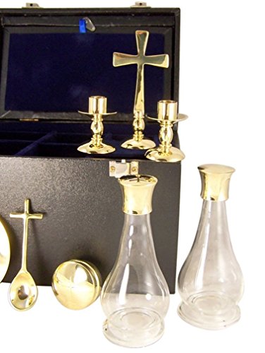 Sudbury Brass Deluxe Travel Mass Kit & Communion Set with Black Carrying Case
