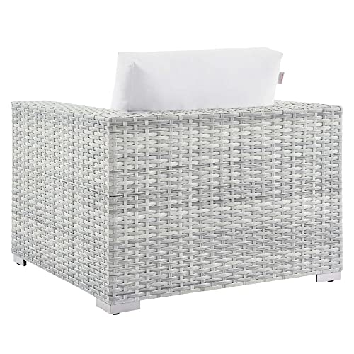 America Luxury - Outdoor Lounge Sectional Sofa Chair Set Rattan Wicker Grey White