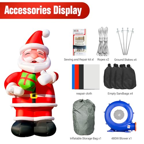 WARSUN 27Ft Giant Inflatable Santa Claus Outdoor Christmas Decoration Red