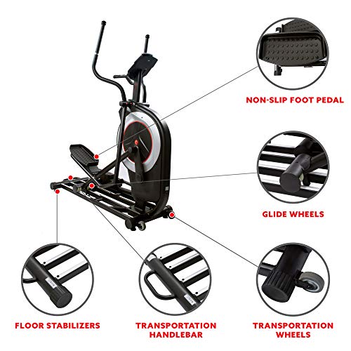 Sunny Health & Fitness Electric Elliptical Trainer with Programmable Monitor - SF-E3875 Black