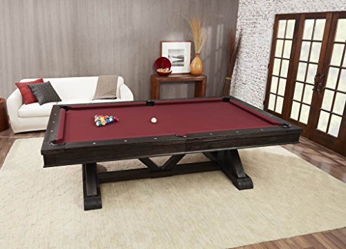 Playcraft Brazos River 8' Slate Pool Table Weathered Black Brown