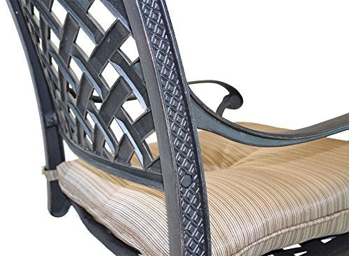Patio Land Outdoor Living Nassau Outdoor Patio Swivel Barstools 30" High Cast Aluminum Dark Bronze