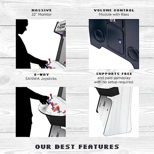 Creative Outdoor Distributor Full-Size Arcade Machine 32" Screen 3500 Games White Woodgrain