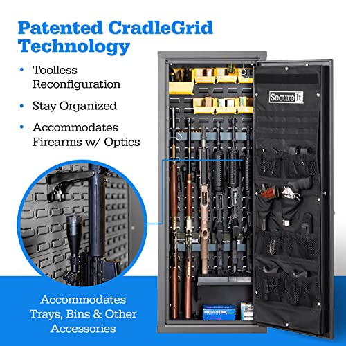 SecureIt Agile Model 52 Pro Gun Safe Grey - Biometric Home Firearm Storage