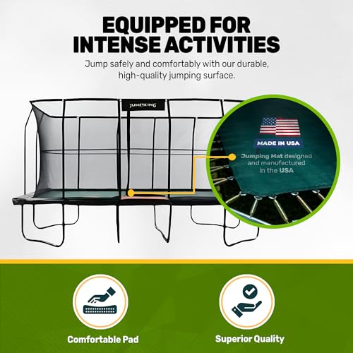JumpKing Pro-Series 10'x16' Rectangle Trampoline with Enclosure Black/Orange