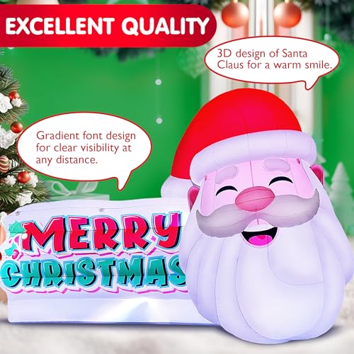 OZIS Giant Christmas Inflatable Santa Claus with LEDs Red
