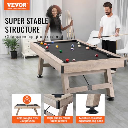 VEVOR 7 ft Billiards Table Black