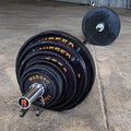 Rugged Strength & Fitness Olympic Weight Plate Set - 300 lbs. Cast Iron, Deep Dish Design Black