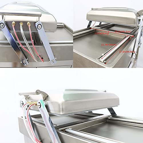 INTSUPERMAI Commercial Two Chamber Vacuum Sealer Stainless Steel Silver