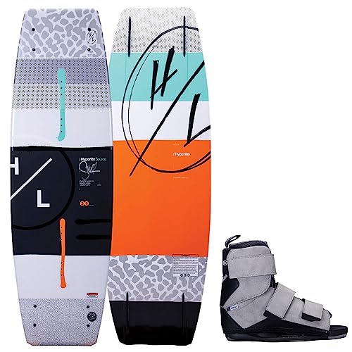 Hyperlite Source Mens Wakeboard 143 W/Formula Bindings White/Orange 143cm/(7-10.5)