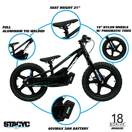 STACYC Brushless 18eDRIVE Electric Balance Bike for Kids Orange