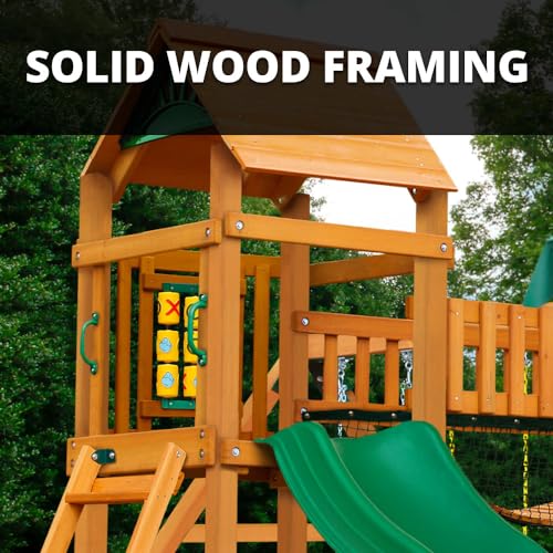 Gorilla Playsets Pioneer Peak Wood Swing Set Amber