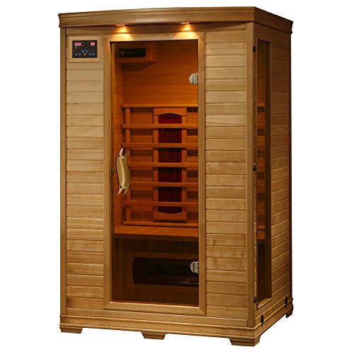 Blue Wave HeatWave BSA2406 2-Person Deluxe Ceramic Infrared Sauna, 1-2, Hemlock
