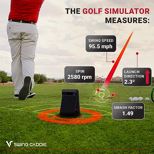 VC VOICE CADDIE Swing Caddie SC4 Portable Golf Simulator Black