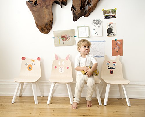 OEUF Rabbit Play Chairs and Table Set Walnut Brown