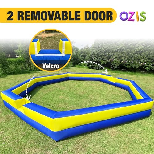 OZIS 26FT Inflatable Gaga Ball Pit with Built-in Blower Blue & Yellow