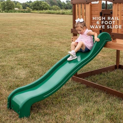 Backyard Discovery Echo Heights Elevated Cedar Playhouse Light Brown
