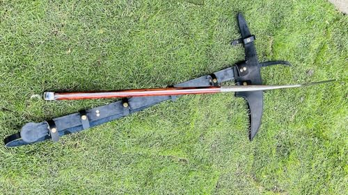 EGKH Custom Axe with Long Handle and Carbon Steel Blade Silver