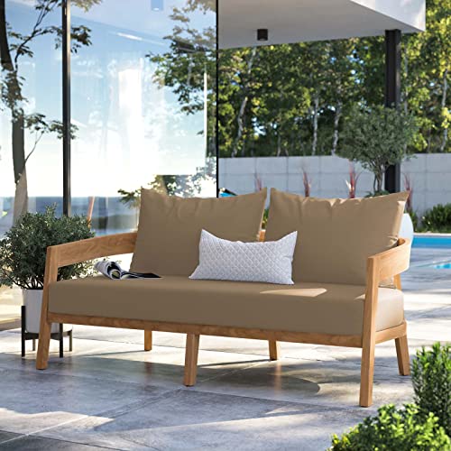 Modway Brisbane Loveseat Natural Light Brown