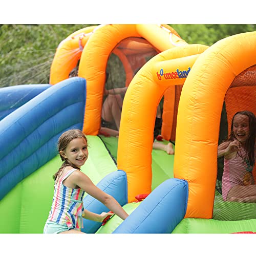 Bounceland Island Water Park Water Slide Green Blue