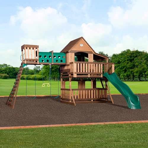 Backyard Discovery Woodridge Elite Cedar Swing Set Light Brown