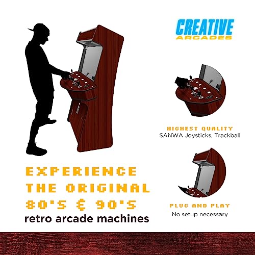 Creative Outdoor Distributor Full-Size Arcade Machine 32" 4-Player Cherry Wood