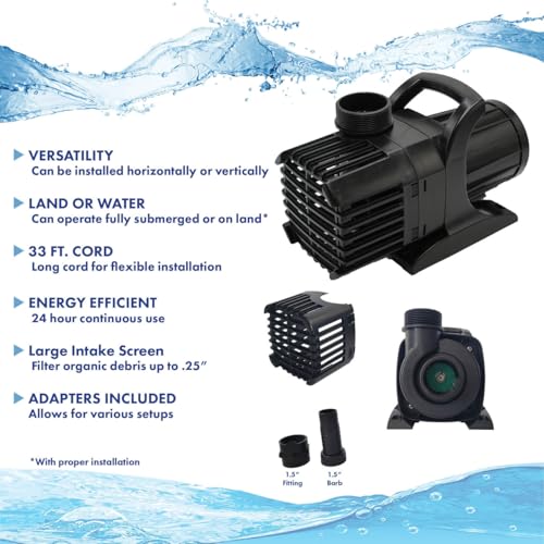 HALF OFF PONDS Savio Signature 4000 Water Garden and Pond Kit with EPDM Rubber Liner and UV Clarifier Black