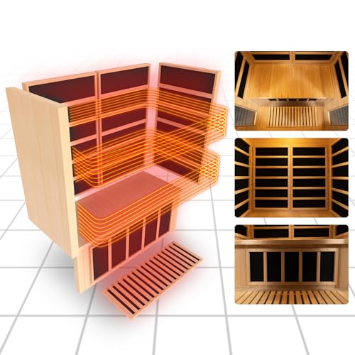 Amocane 2 Person Infrared Sauna Room with Bluetooth and Color Lights