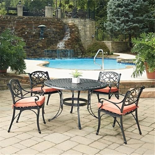Pemberly Row Traditional Black Aluminum Chaise Lounge Black