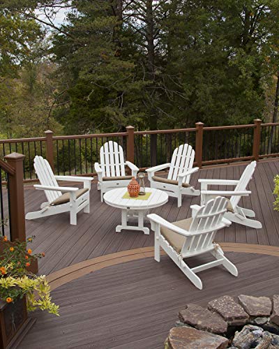 TREX Outdoor Furniture Cape Cod 6-Piece Folding Adirondack Chair Conversation Set Stepping Stone