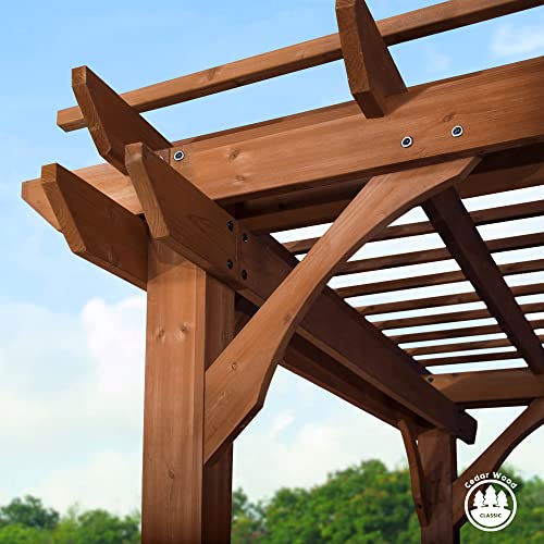 Backyard Discovery Beaumont 10' x 10' Cedar Wood Pergola Kit Light Brown