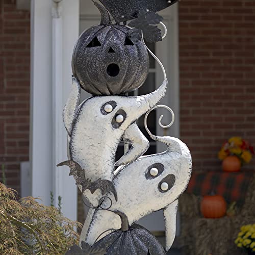 Zaer Ltd. Large Metal Halloween Archway Arbor with Pumpkins and Ghosts