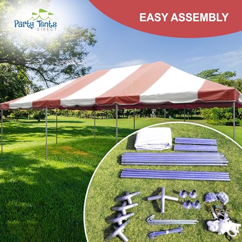 Party Tents Direct 20x30 Canopy Tent Steel Frame Outdoor Gazebo Red