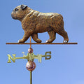 Bulldog Hand Carved & Painted Weathervane Brindle 32 Inch