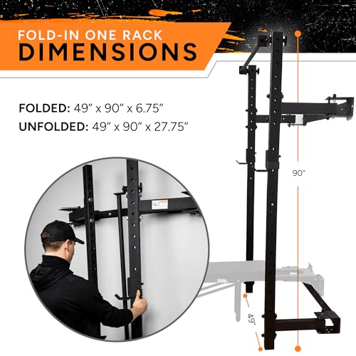 PRx Performance Wall Mounted Folding Power Squat Rack Black