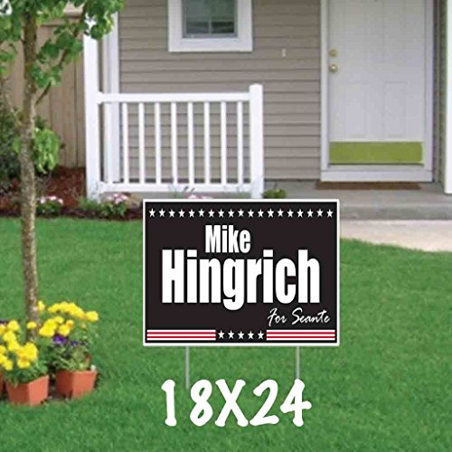 VictoryStore Custom Political Yard Sign 12x24 2-Sided Print with 2 Stakes Political_7