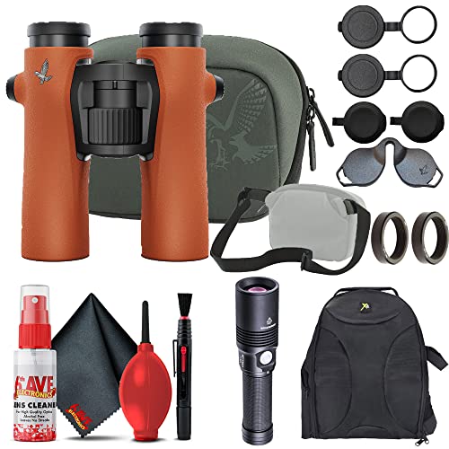 SWAROVSKI OPTIK 10x32 NL Pure Binoculars Orange Bundle with Backpack, Flashlight, and Cleaning Kit